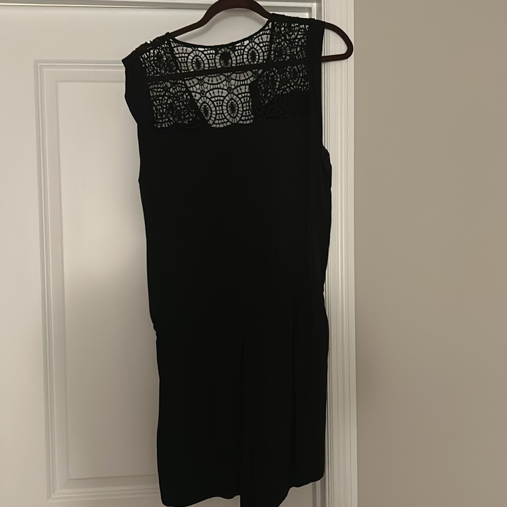 Black lace detail romper